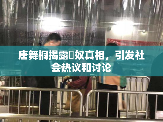 唐舞桐揭露婬奴真相，引发社会热议和讨论