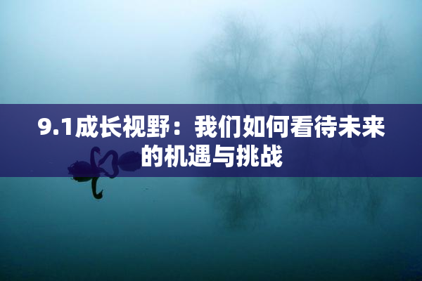 9.1成长视野：我们如何看待未来的机遇与挑战