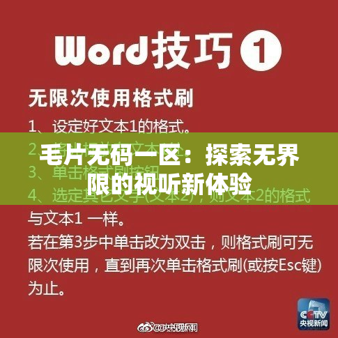 毛片无码一区：探索无界限的视听新体验