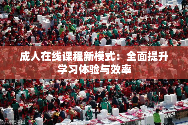 成人在线课程新模式：全面提升学习体验与效率