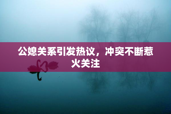 公媳关系引发热议，冲突不断惹火关注