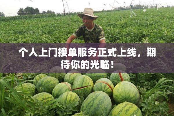 个人上门接单服务正式上线，期待你的光临！