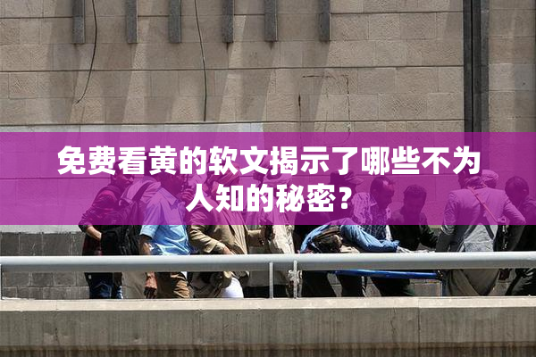 免费看黄的软文揭示了哪些不为人知的秘密？