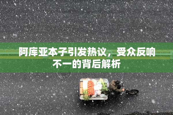 阿库亚本子引发热议，受众反响不一的背后解析