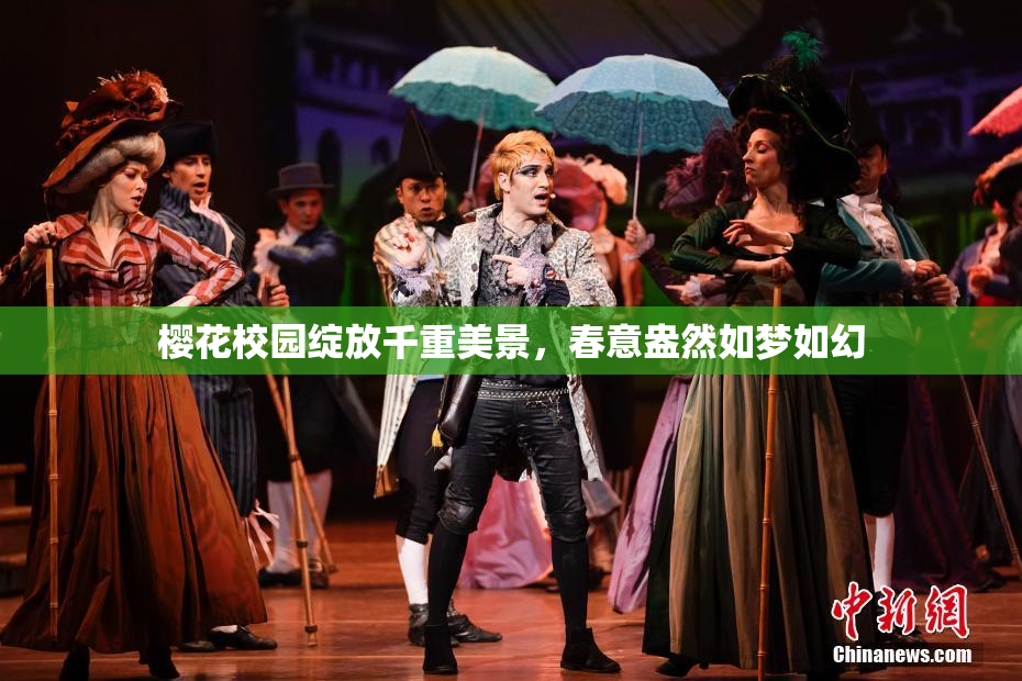 樱花校园绽放千重美景，春意盎然如梦如幻