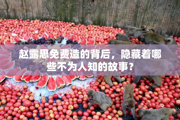 赵露思免费造的背后，隐藏着哪些不为人知的故事？