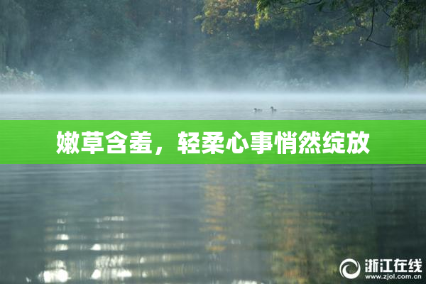 嫩草含羞，轻柔心事悄然绽放