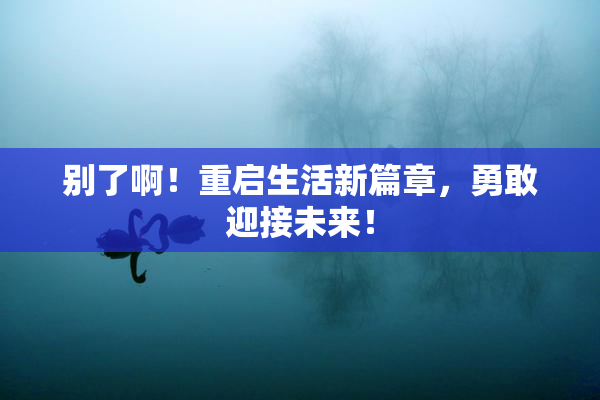 别了啊！重启生活新篇章，勇敢迎接未来！