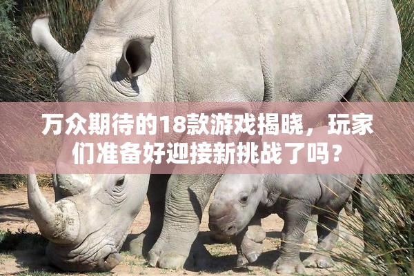 万众期待的18款游戏揭晓，玩家们准备好迎接新挑战了吗？