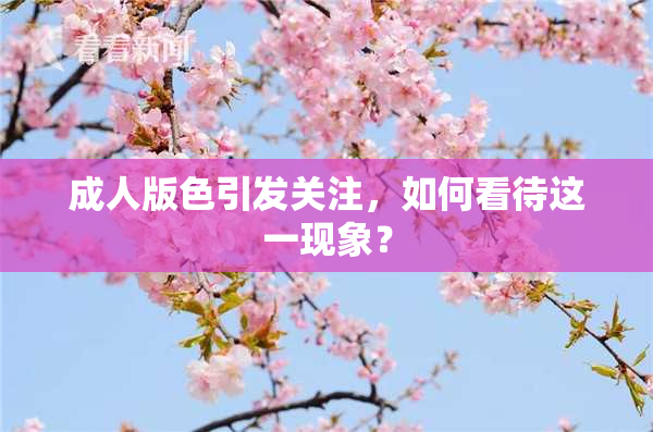 成人版色引发关注，如何看待这一现象？