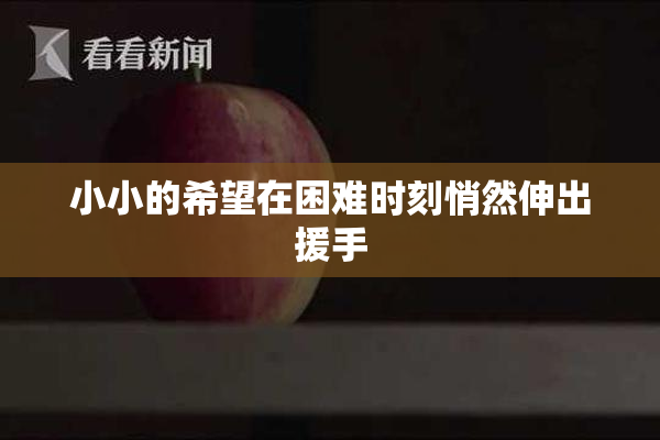 小小的希望在困难时刻悄然伸出援手