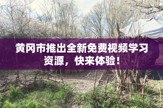 黄冈市推出全新免费视频学习资源，快来体验！