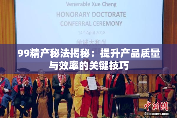 99精产秘法揭秘：提升产品质量与效率的关键技巧
