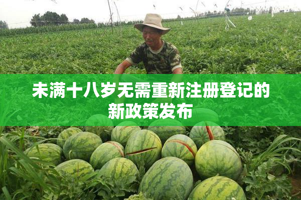 未满十八岁无需重新注册登记的新政策发布