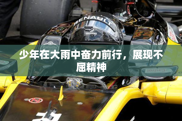 少年在大雨中奋力前行，展现不屈精神