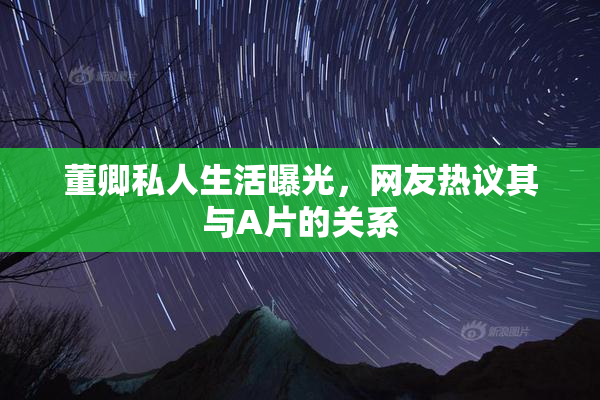 董卿私人生活曝光，网友热议其与A片的关系