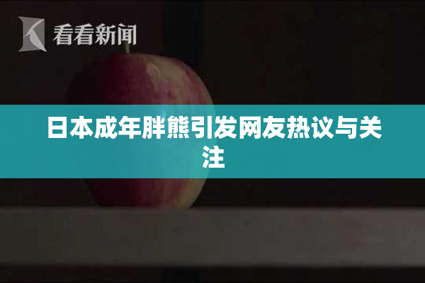 日本成年胖熊引发网友热议与关注