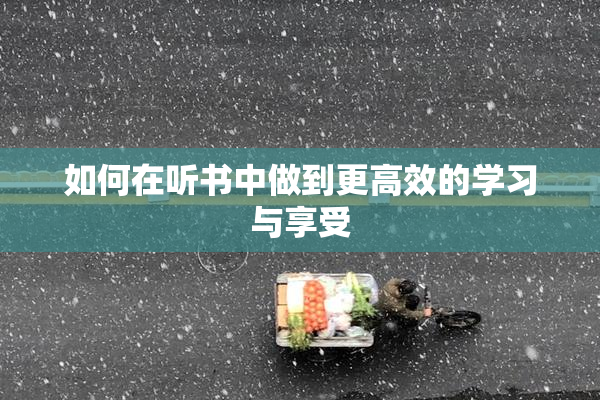 如何在听书中做到更高效的学习与享受