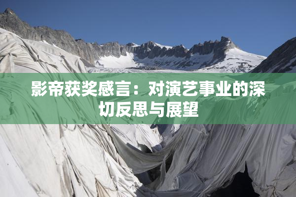 影帝获奖感言：对演艺事业的深切反思与展望