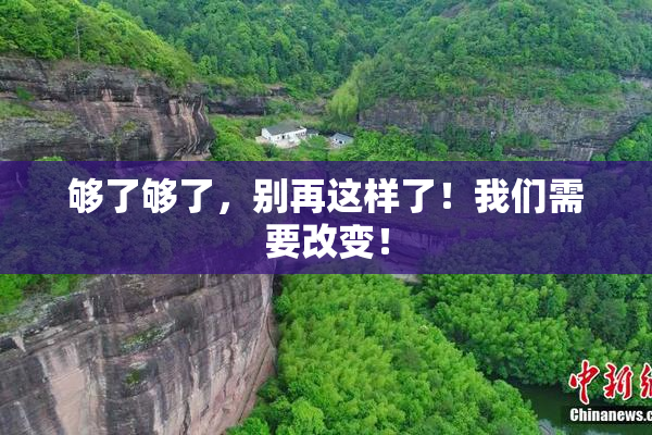 够了够了，别再这样了！我们需要改变！