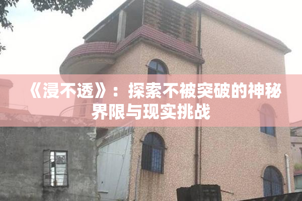 《浸不透》：探索不被突破的神秘界限与现实挑战