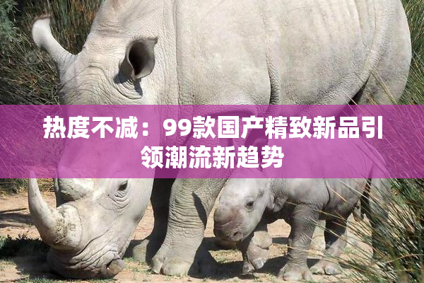 热度不减：99款国产精致新品引领潮流新趋势