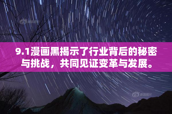 9.1漫画黑揭示了行业背后的秘密与挑战，共同见证变革与发展。