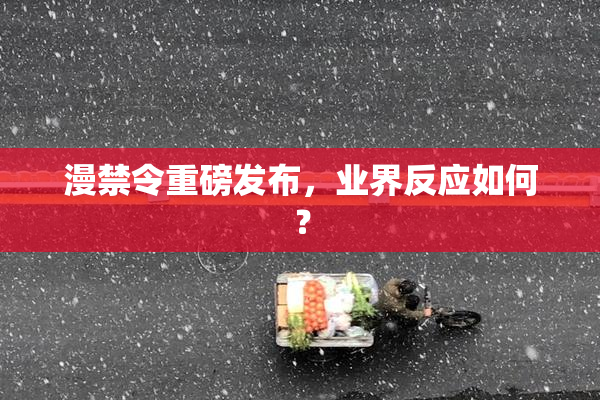 漫禁令重磅发布，业界反应如何？