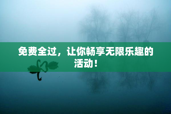 免费全过，让你畅享无限乐趣的活动！