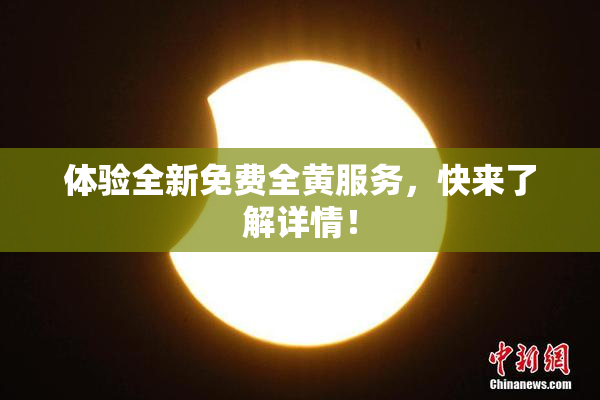 体验全新免费全黄服务，快来了解详情！