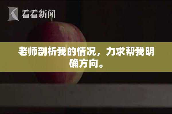 老师剖析我的情况，力求帮我明确方向。