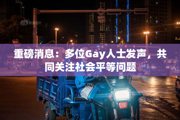 重磅消息：多位Gay人士发声，共同关注社会平等问题