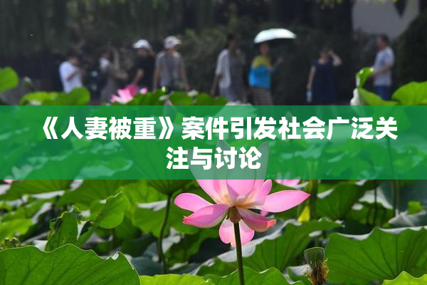 《人妻被重》案件引发社会广泛关注与讨论