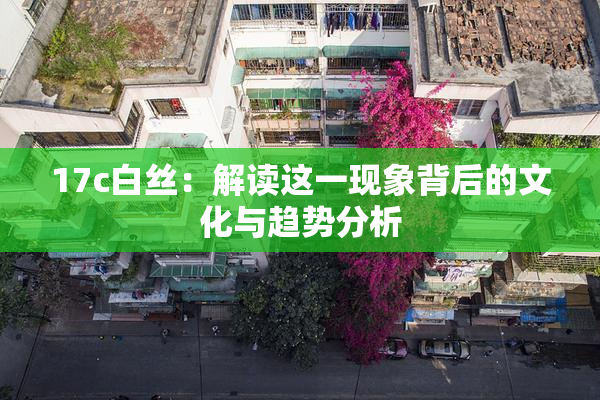 17c白丝：解读这一现象背后的文化与趋势分析