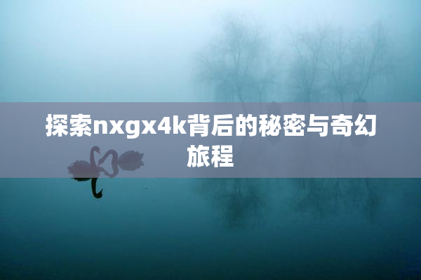 探索nxgx4k背后的秘密与奇幻旅程