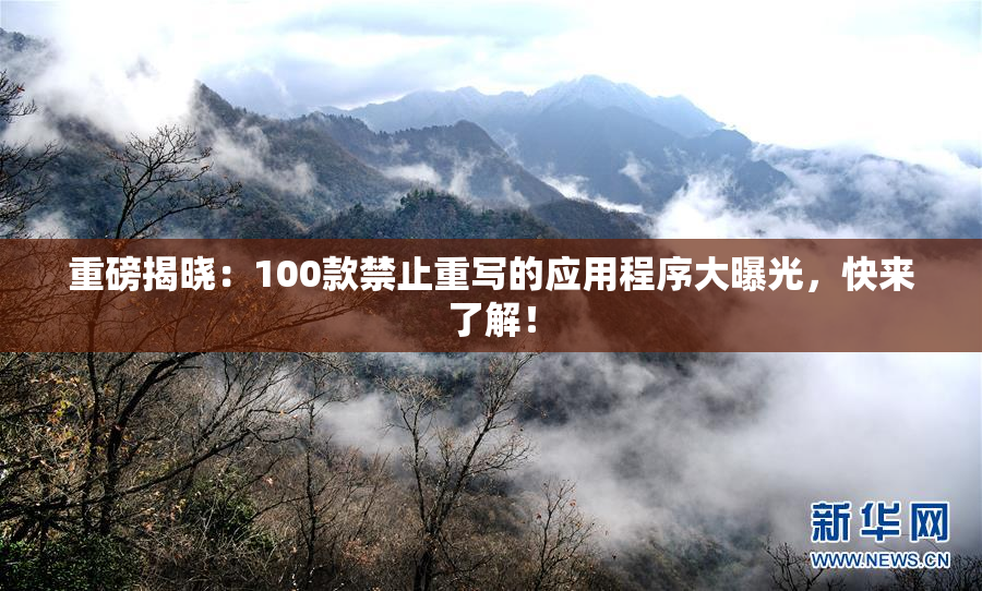 重磅揭晓：100款禁止重写的应用程序大曝光，快来了解！