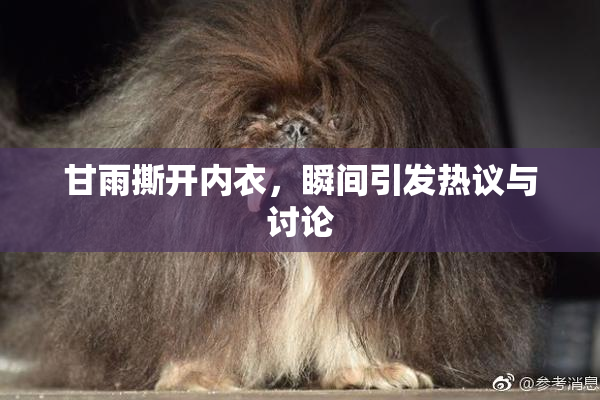 甘雨撕开内衣，瞬间引发热议与讨论