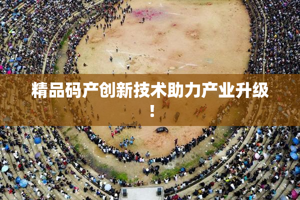 精品码产创新技术助力产业升级！