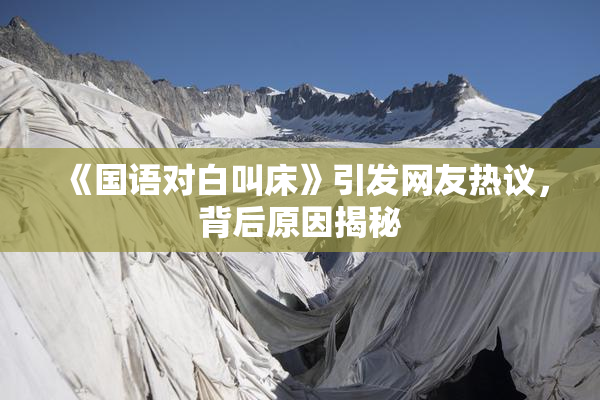 《国语对白叫床》引发网友热议，背后原因揭秘