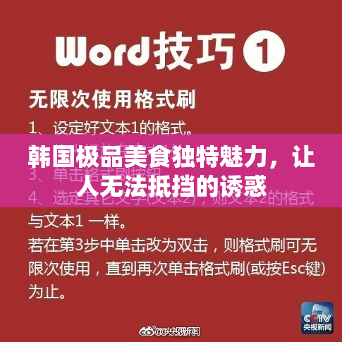 韩国极品美食独特魅力，让人无法抵挡的诱惑