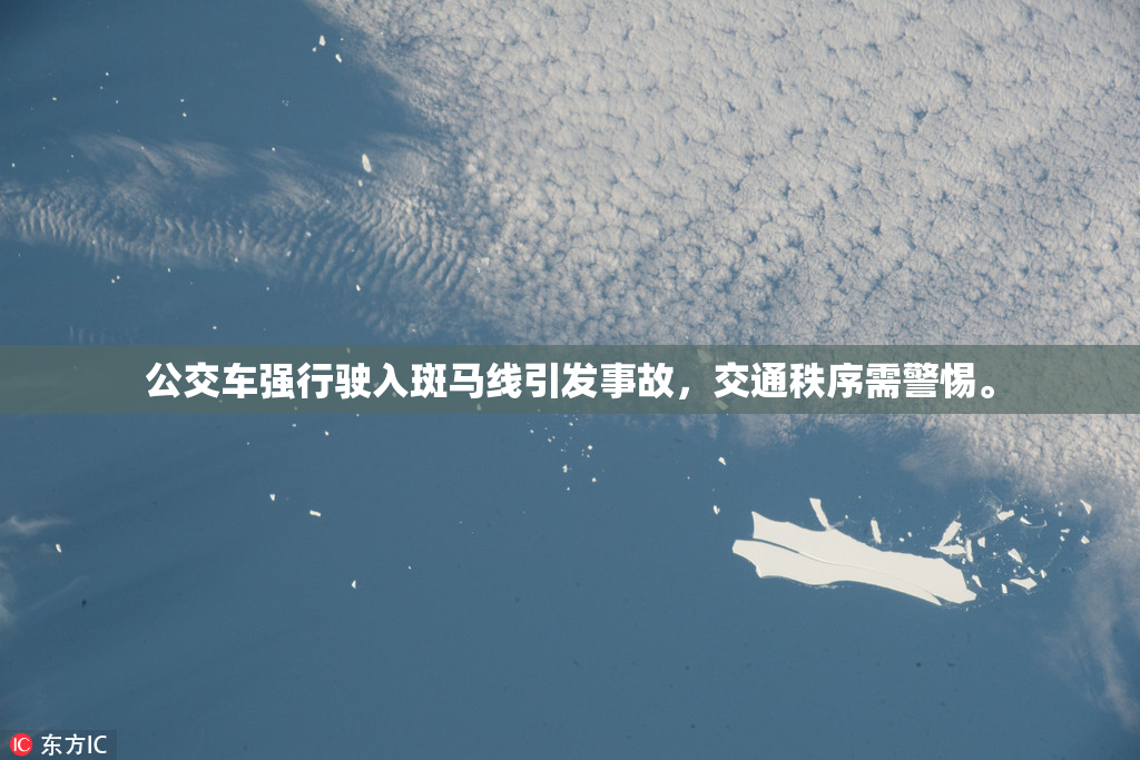 公交车强行驶入斑马线引发事故，交通秩序需警惕。