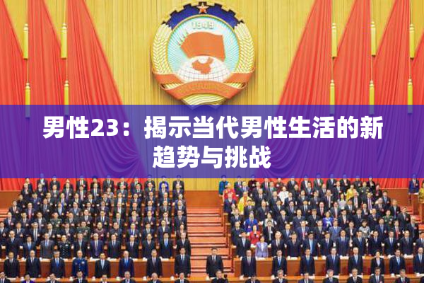 男性23：揭示当代男性生活的新趋势与挑战