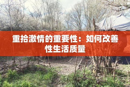 重拾激情的重要性：如何改善性生活质量