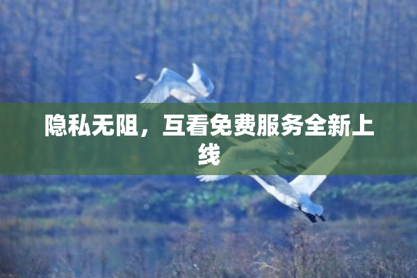 隐私无阻，互看免费服务全新上线
