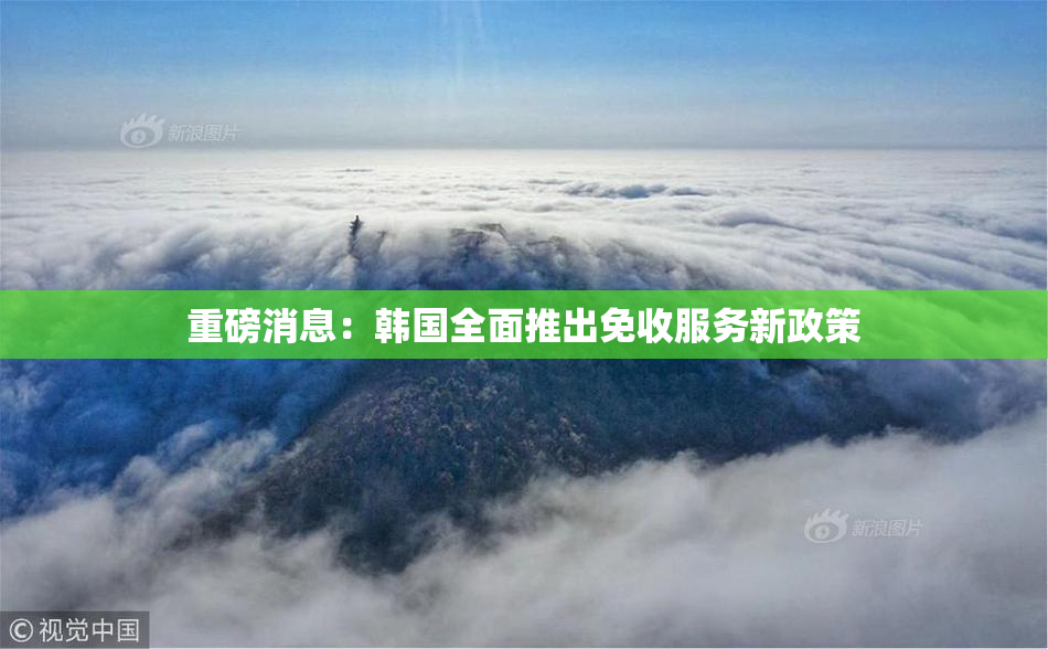 重磅消息：韩国全面推出免收服务新政策