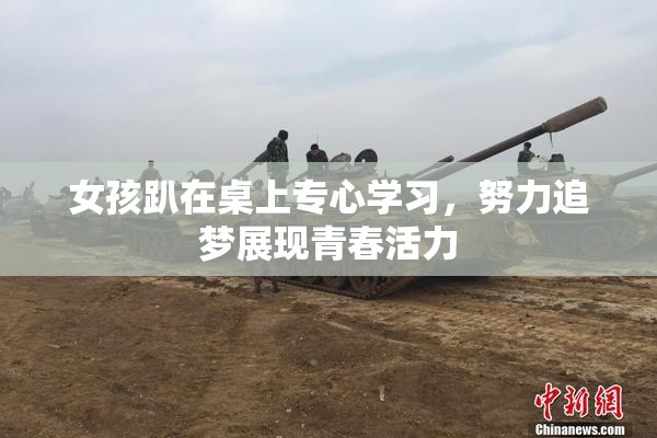 女孩趴在桌上专心学习，努力追梦展现青春活力