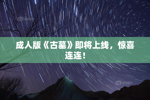 成人版《古墓》即将上线，惊喜连连！