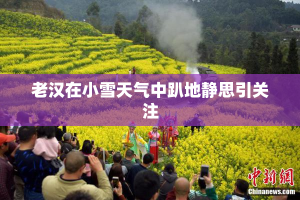 老汉在小雪天气中趴地静思引关注